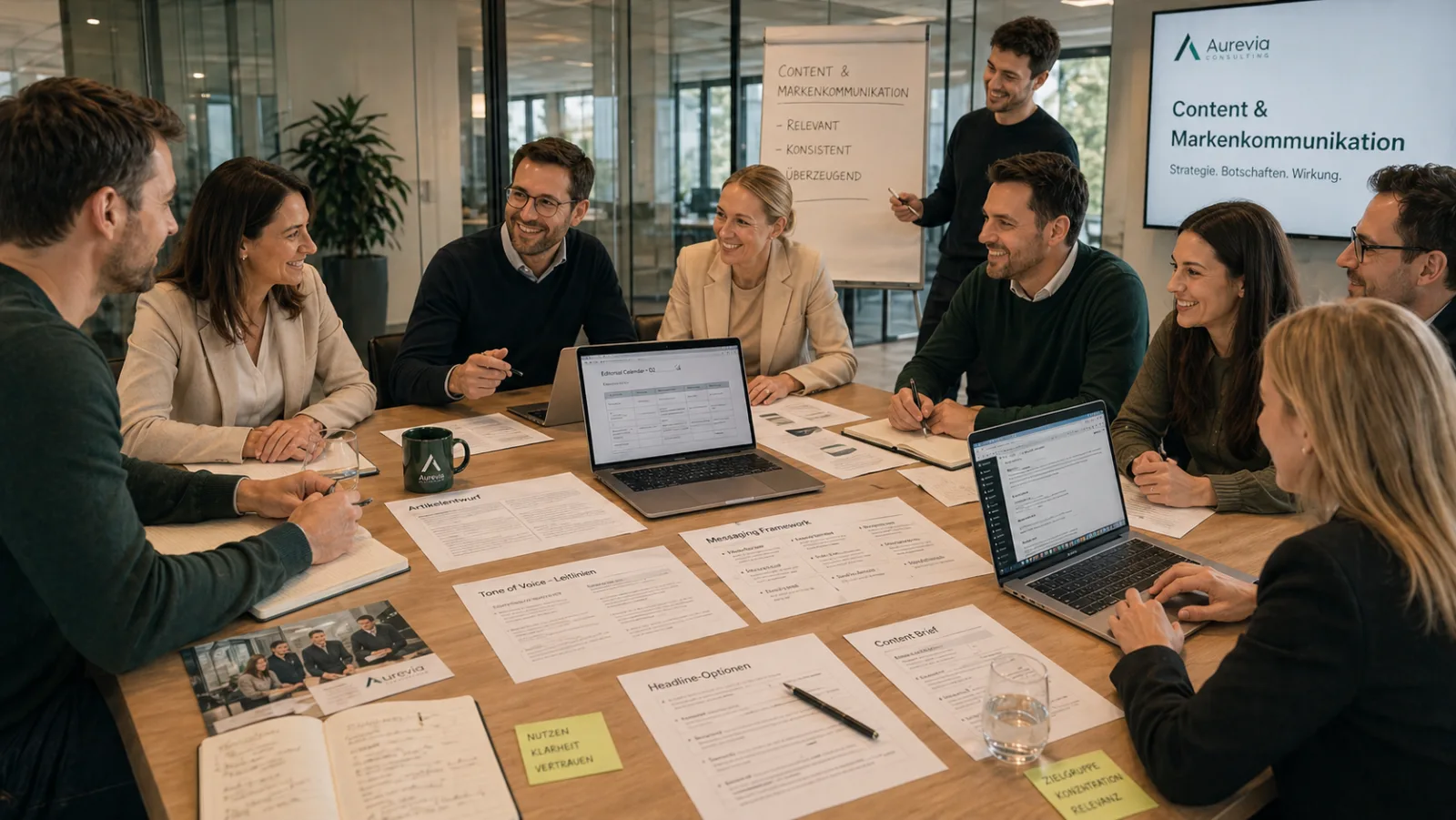 Aurevia Redaktions-Workshop mit Themenführung und Markenkommunikation